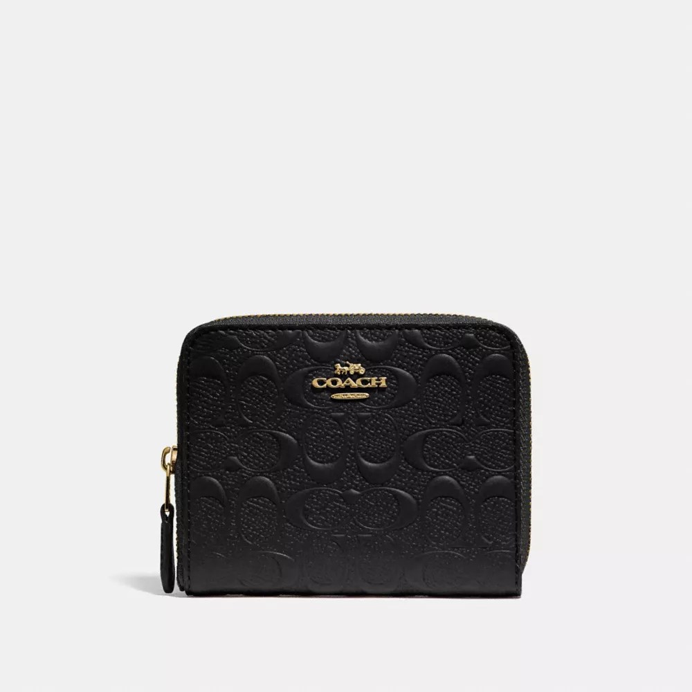 COACH® Outlet Small Zip Around Wallet In Signature Leather