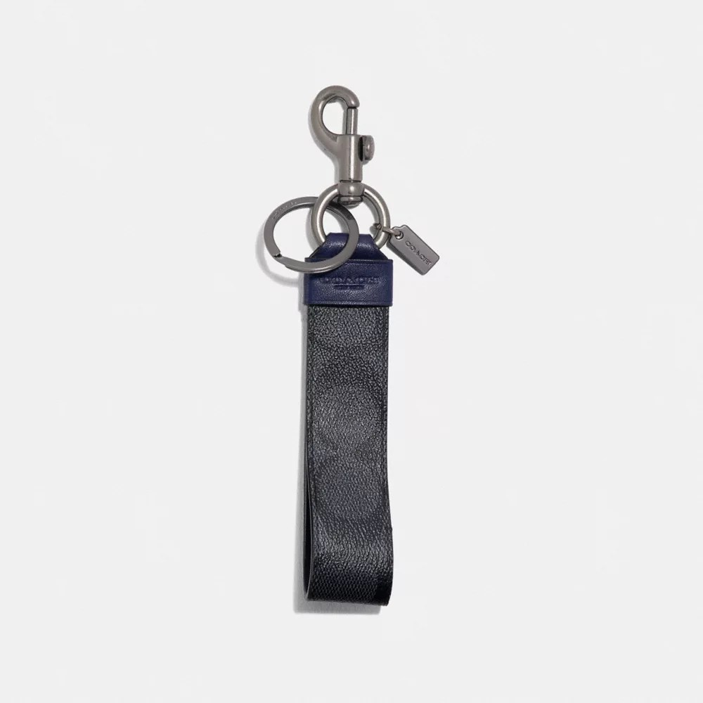COACH® Outlet Large Loop Key Fob In Signature Canvas