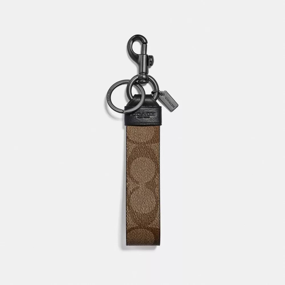 COACH® Outlet Large Loop Key Fob In Signature Canvas