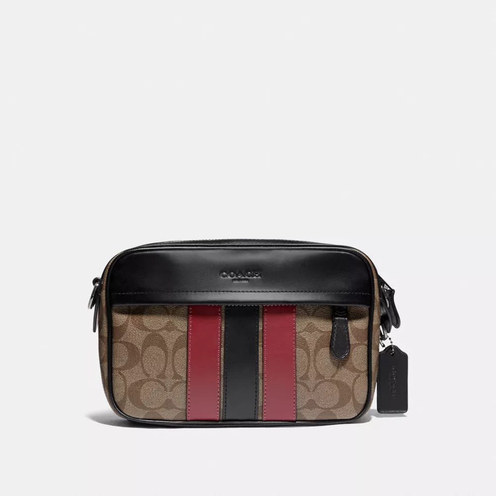 COACH® Outlet Graham Crossbody In Signature Canvas With Varsity Stripe