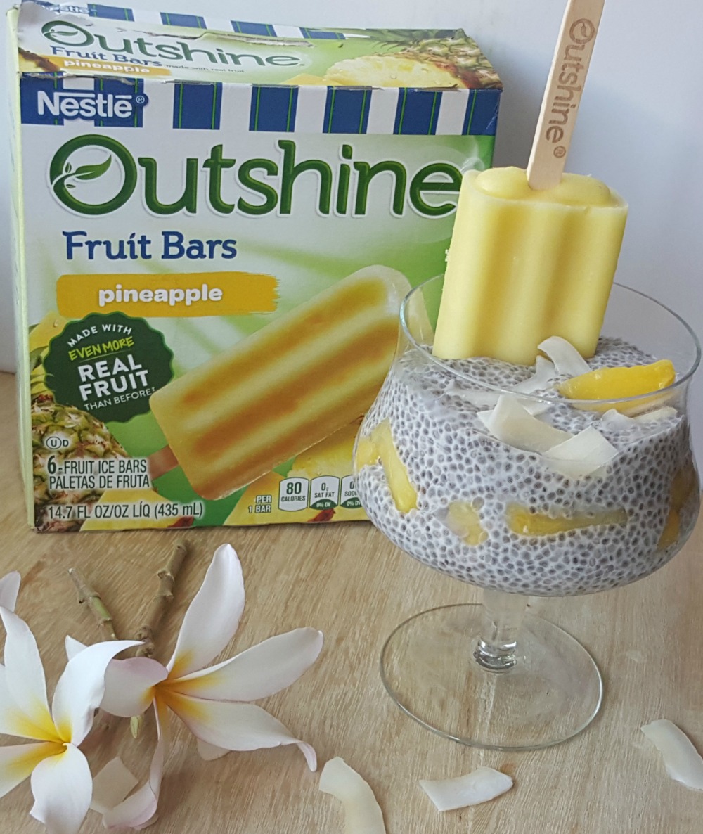 Tropical Pina Colada Chia Pudding with Outshine Fruit Bars SnackBrighter