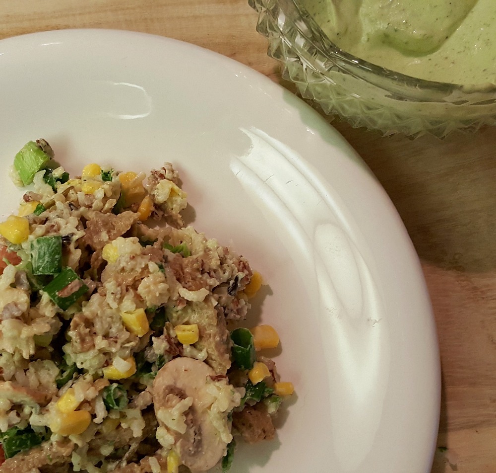 Vegan Seitan and Rice Salad with Creamy Tarragon Dressing
