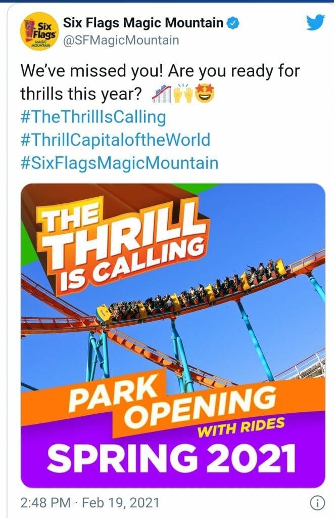 Six Flags Magic Mountain Announces Plans To Reopen This