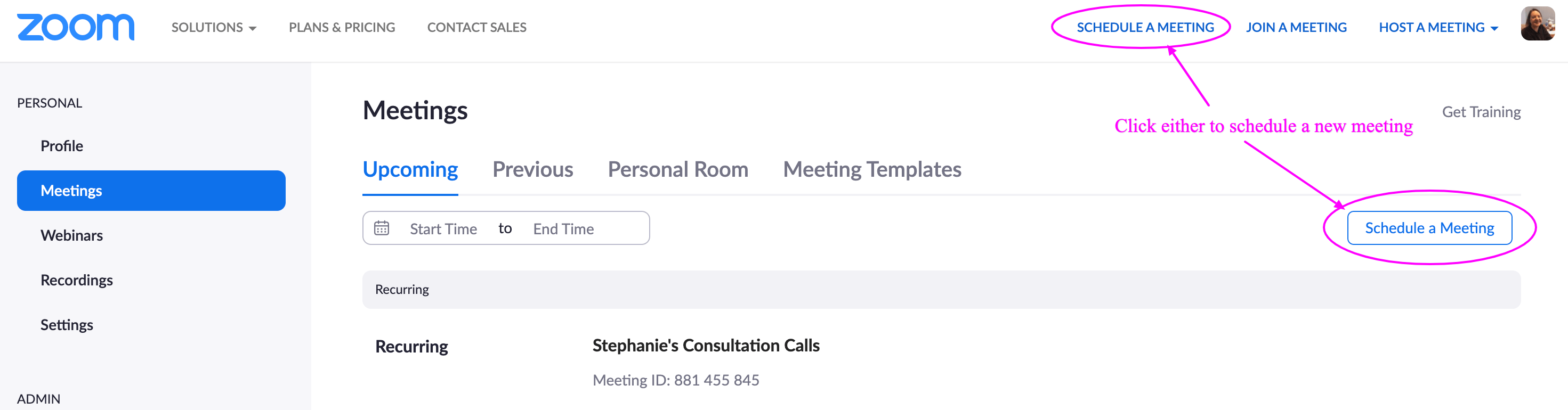 How to setup a recurring meeting in zoom to use with your appointment