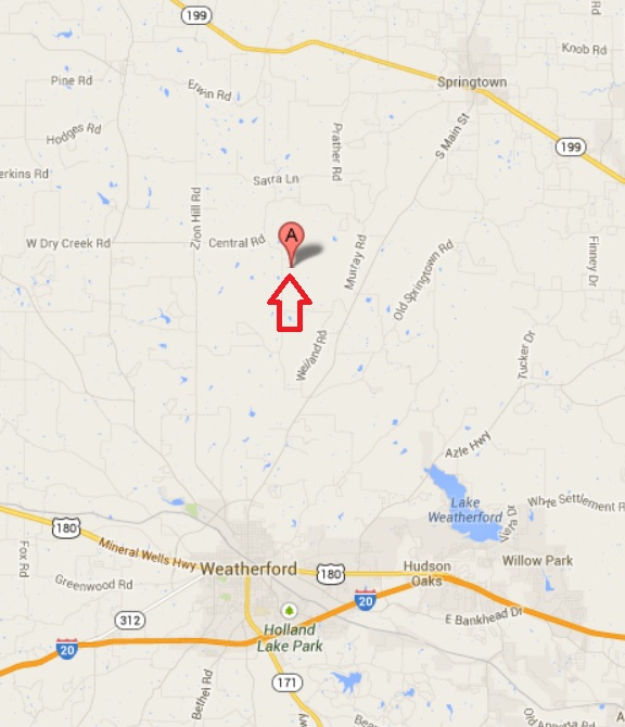 Local Map 117.75 Acres, 315 Scherer Lane, Weatherford, Texas