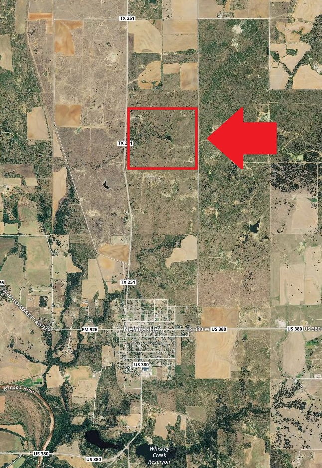 Micro Map 285.81 Acres FM 251 Newcastle, Young County, Texas SOLD