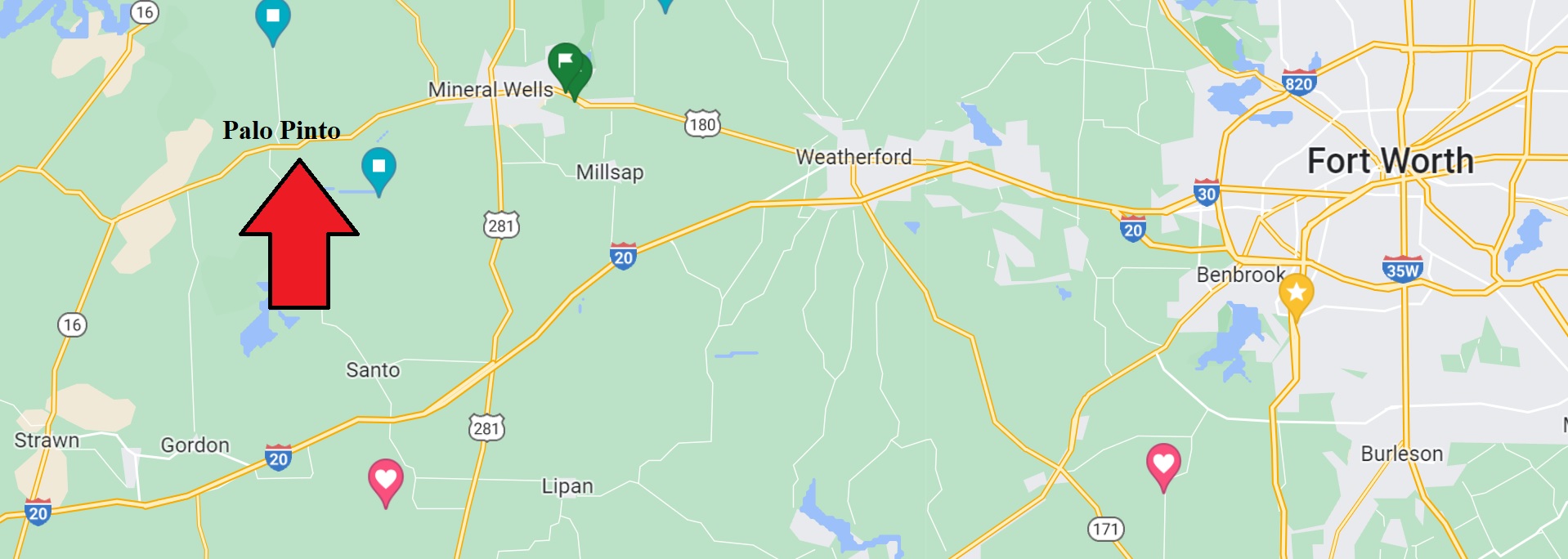 General Map 74 Acres, 859 US180, Palo Pinto, Texas North Texas