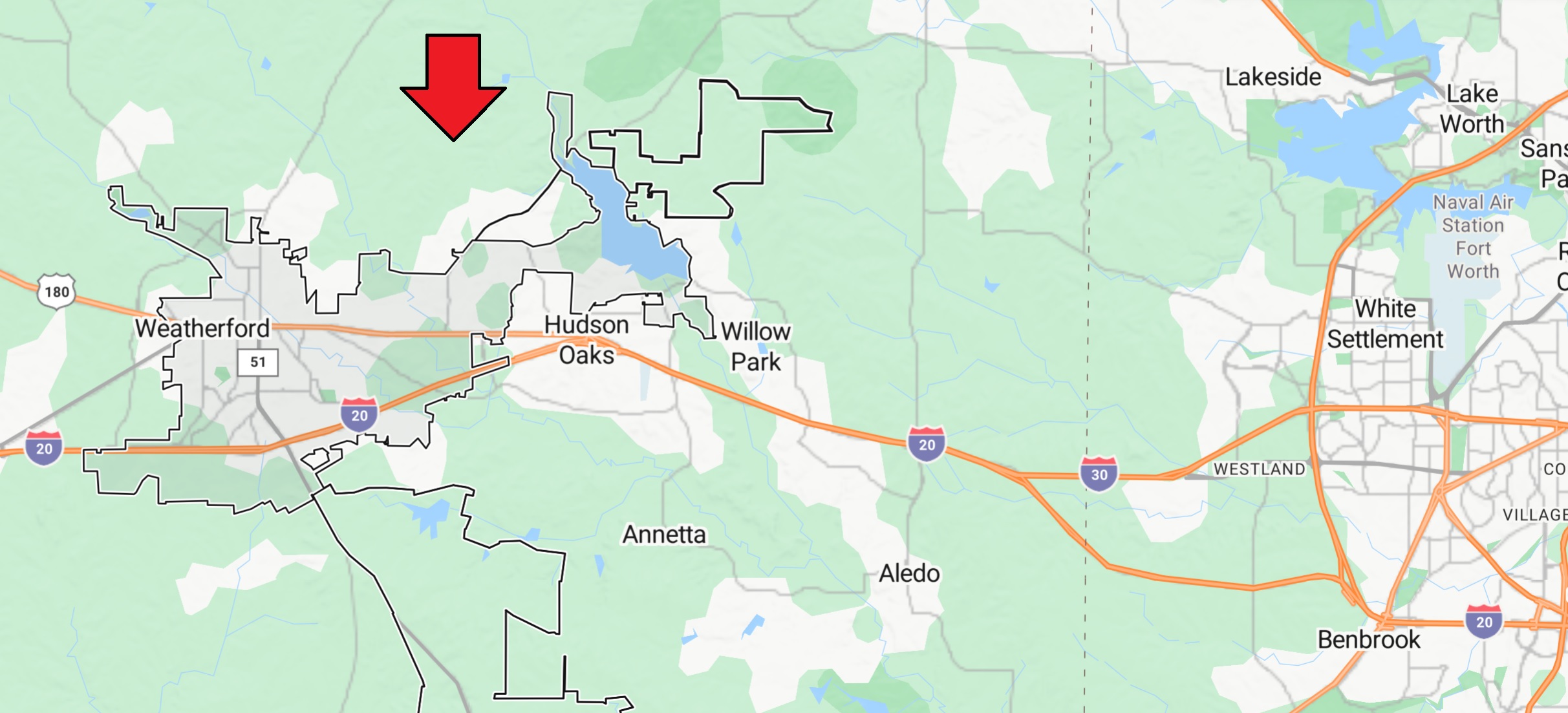 General Map 50+/ Acres, N/E of Weatherford, Parker Co., Texas North Texas Real Estate by