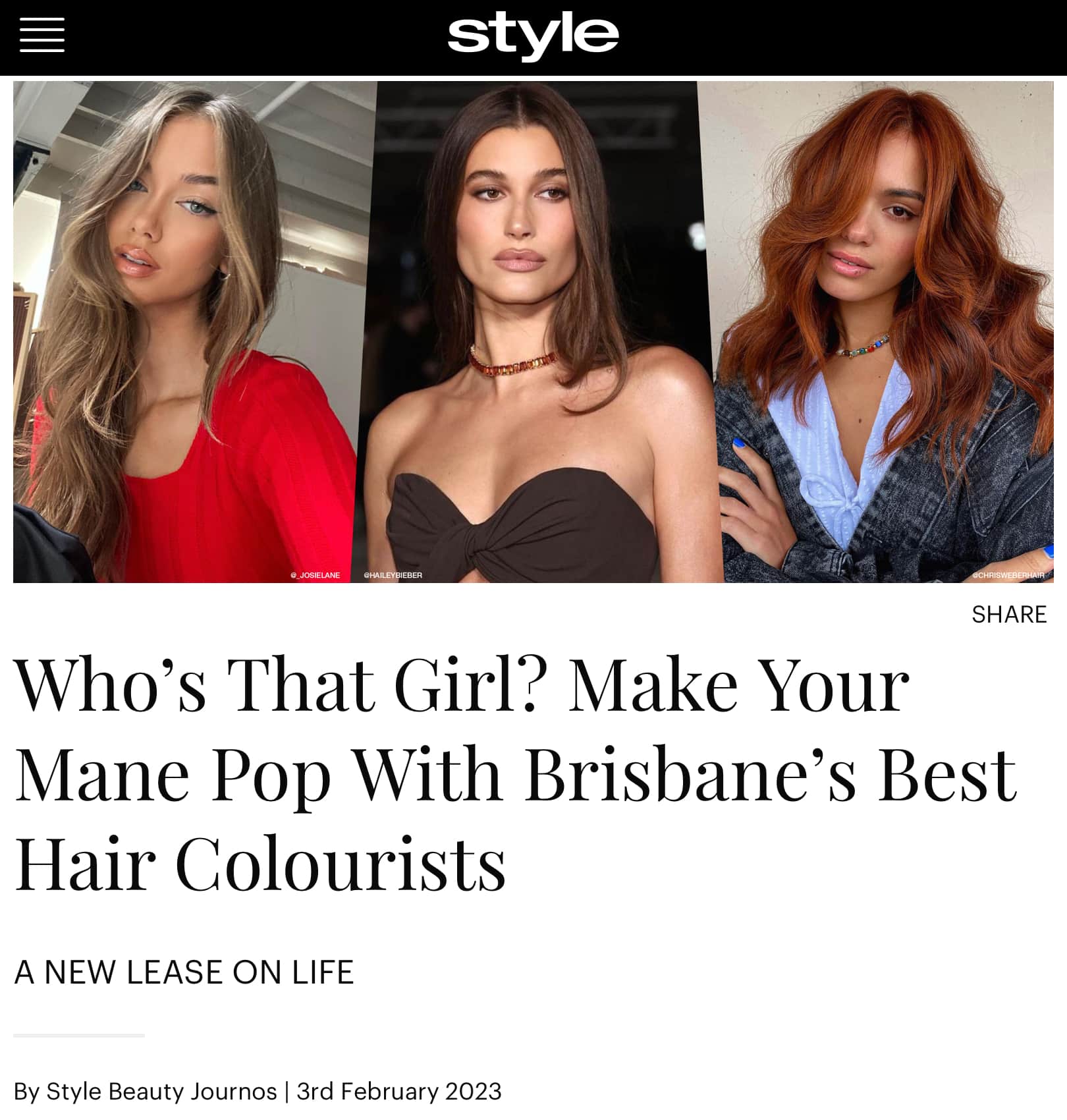 Style Magazines / 2023 Brisbane's Best Hair Colourists Co and Pace