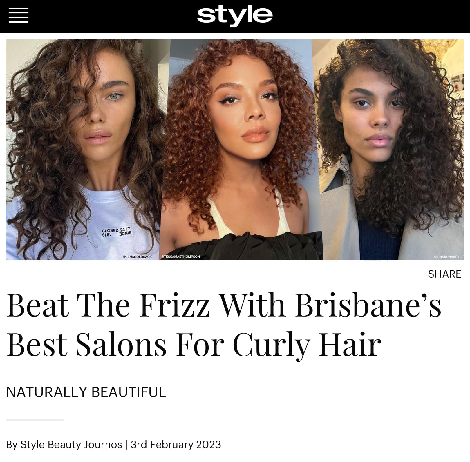Style Magazines / 2023 Brisbane's Best Curly Hairdressers Co and Pace Salons