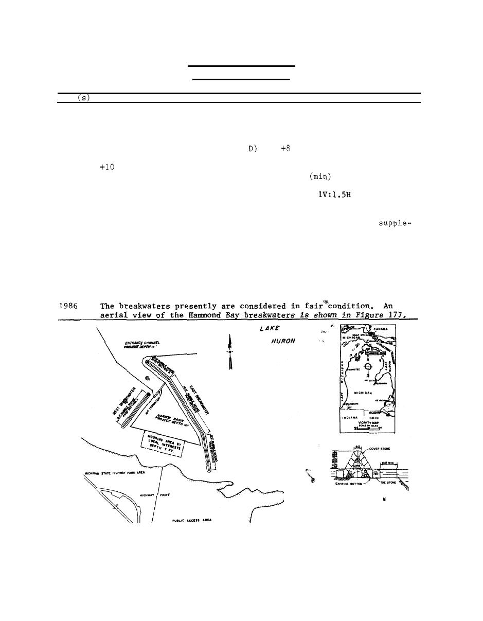 Table 64. Hammond Bay Breakwaters Hammond Bay, Michigan