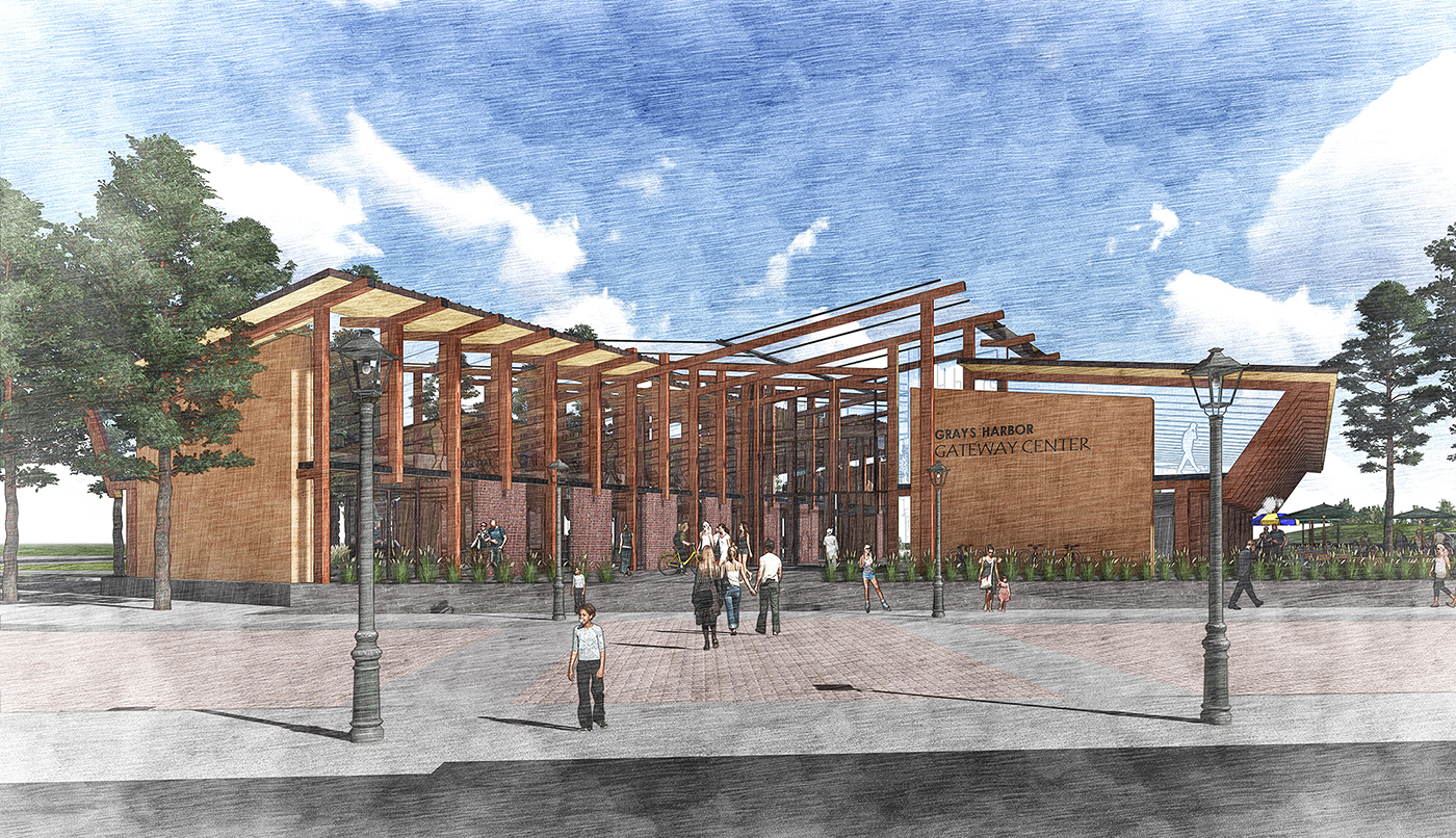 Grays Harbor Gateway Center Design Concept Architect in Aberdeen