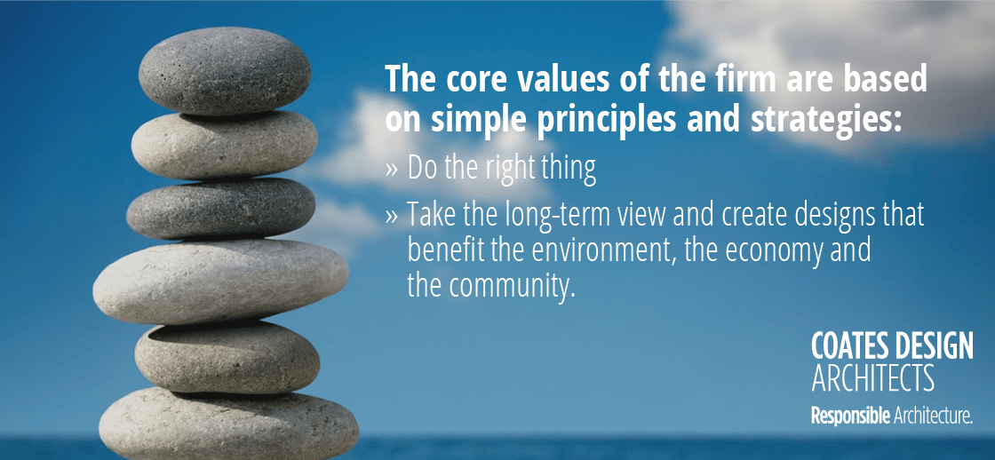 The core values of the firm are based on simple principles and