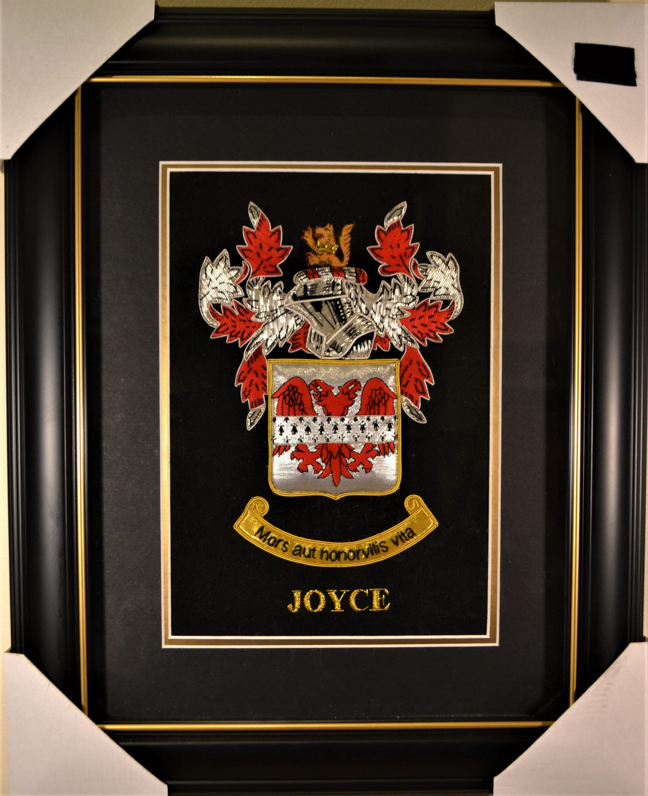 Single Coat of Arms Embroidery Framed The Heraldic Shoppe