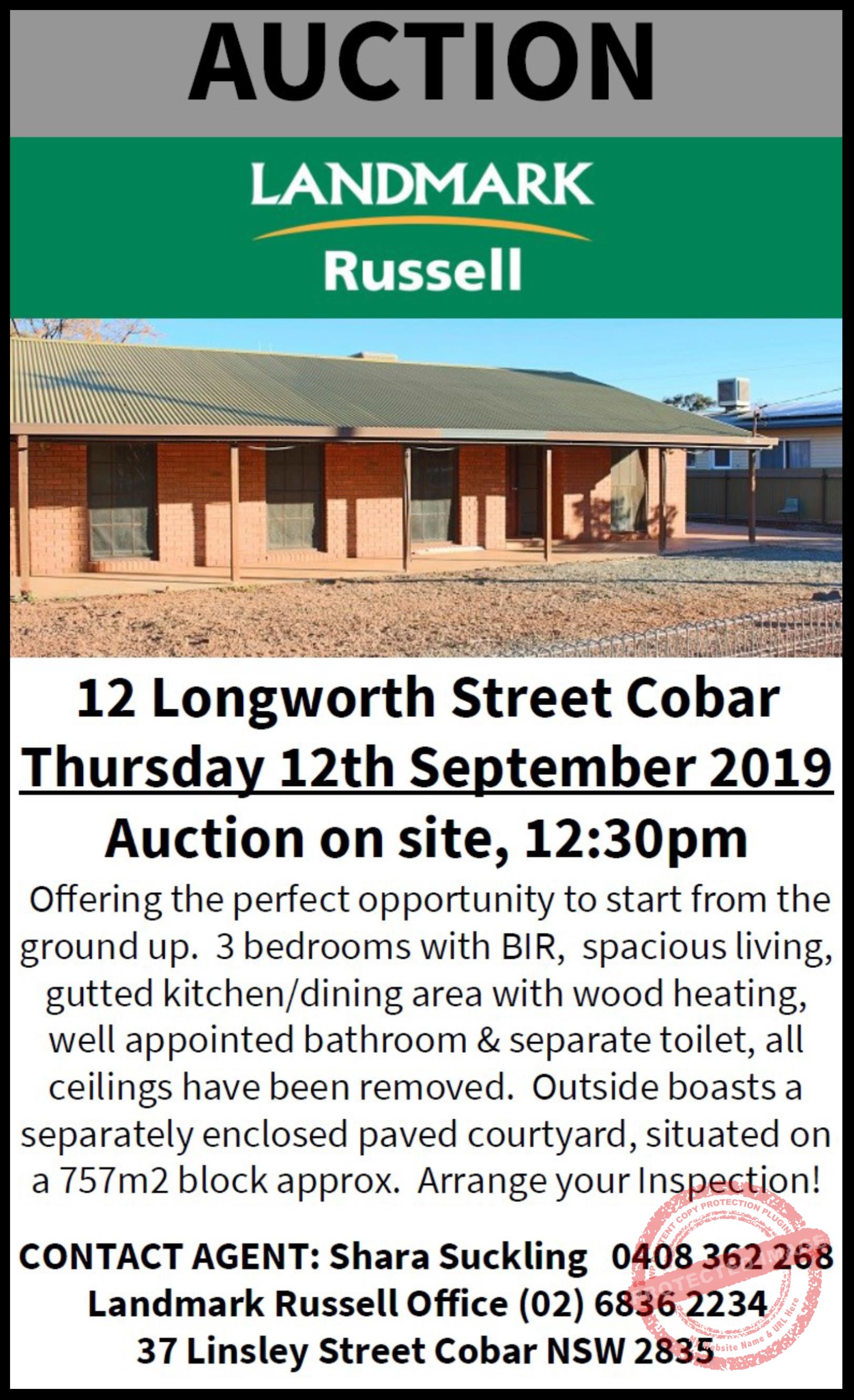 LANDMARK RUSSELL AUCTION The Cobar Weekly