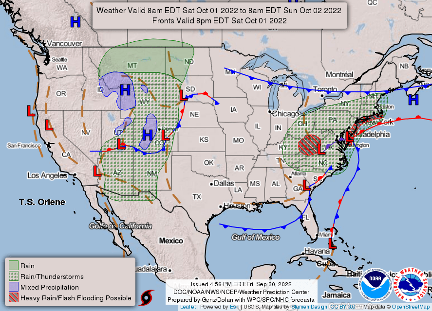 Cobb County weather forecast October 1 effects of Hurricane Ian did