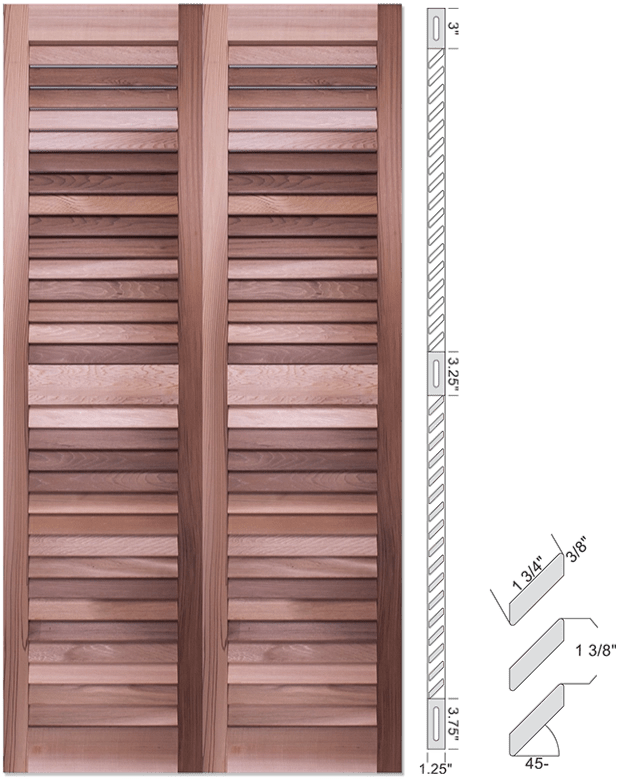 Wood Louver Blinds Cobblestone Millworks