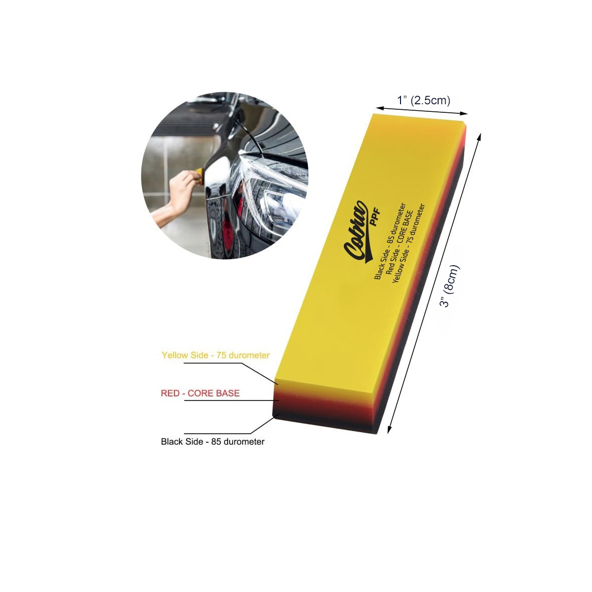 Cobra 3 Layer PPF Squeegee 1” Online USA.