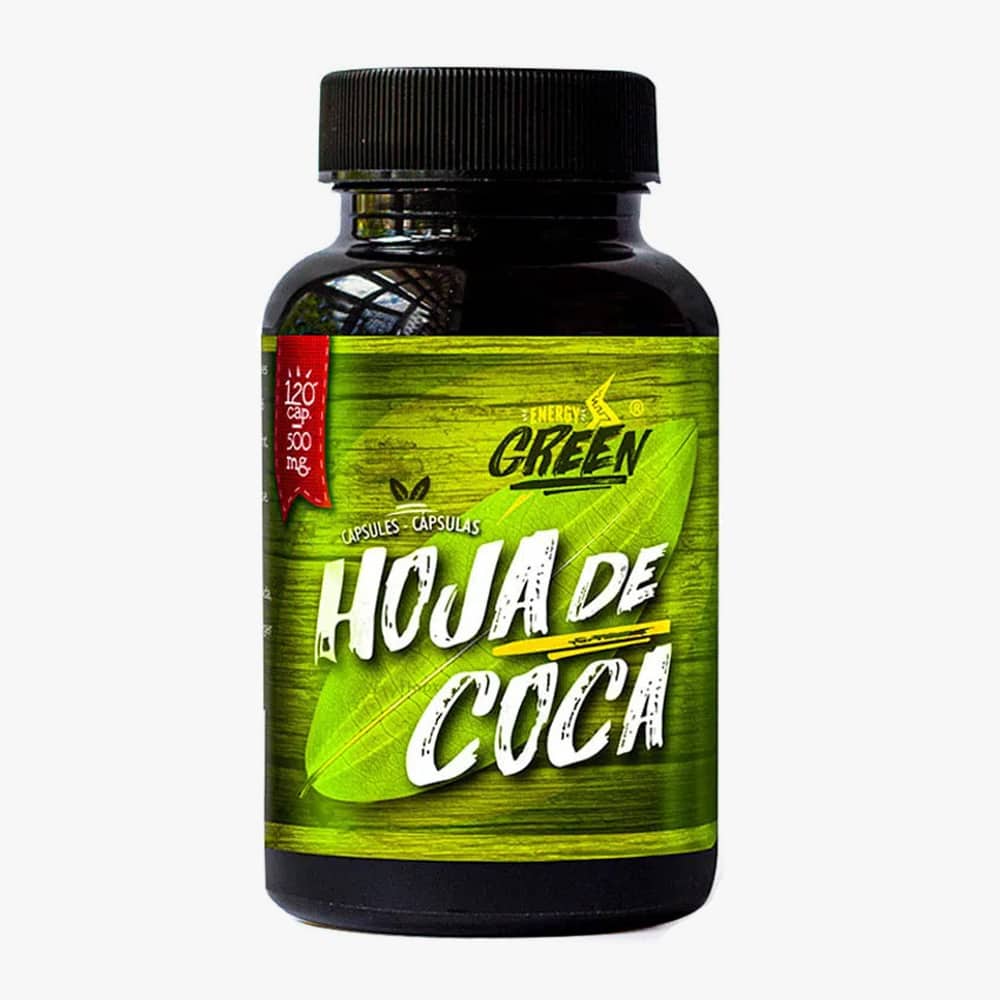 Energy Green Coca Leaf Capsules 120 capsules of 500mg Coca Tea Box