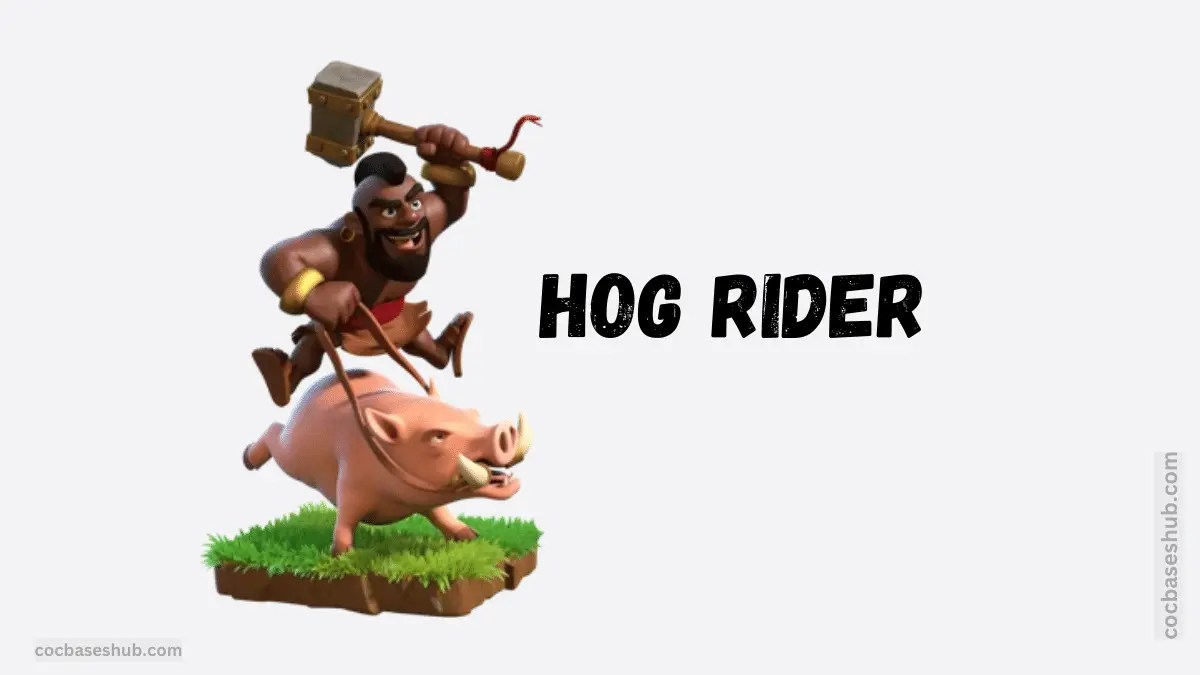 Hog Rider Clash of Clans Groud Troop leaping over walls