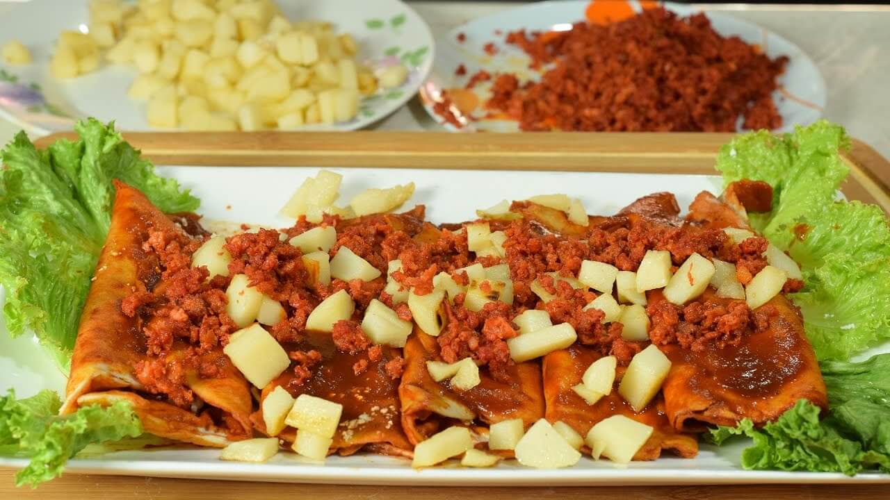 Enchiladas de Chile Ancho Deliciosas Cocinando con Angel