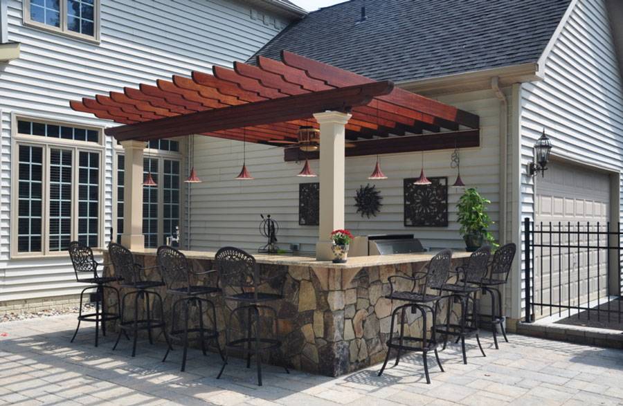 15 barras exteriores para terrazas en casas de campo. Cocinas Rusticas