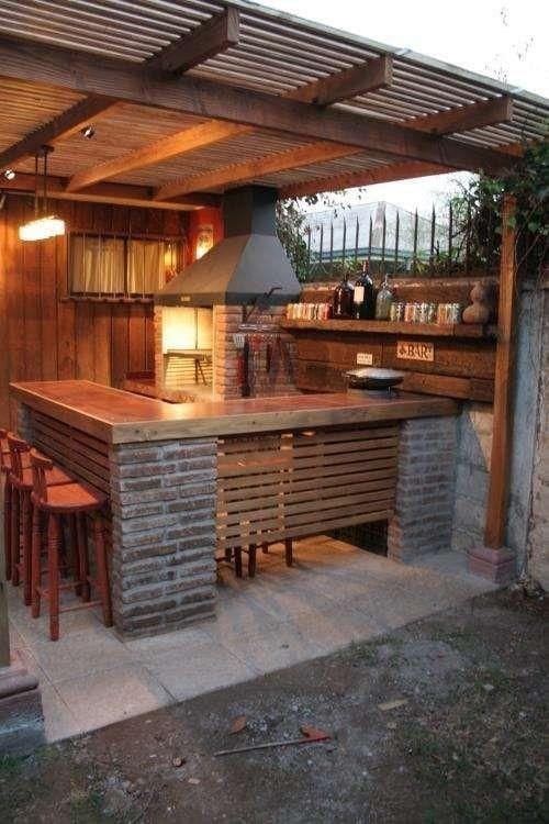 Más de 20 barbacoas modernas de obra para patios. Cocinas Rusticas