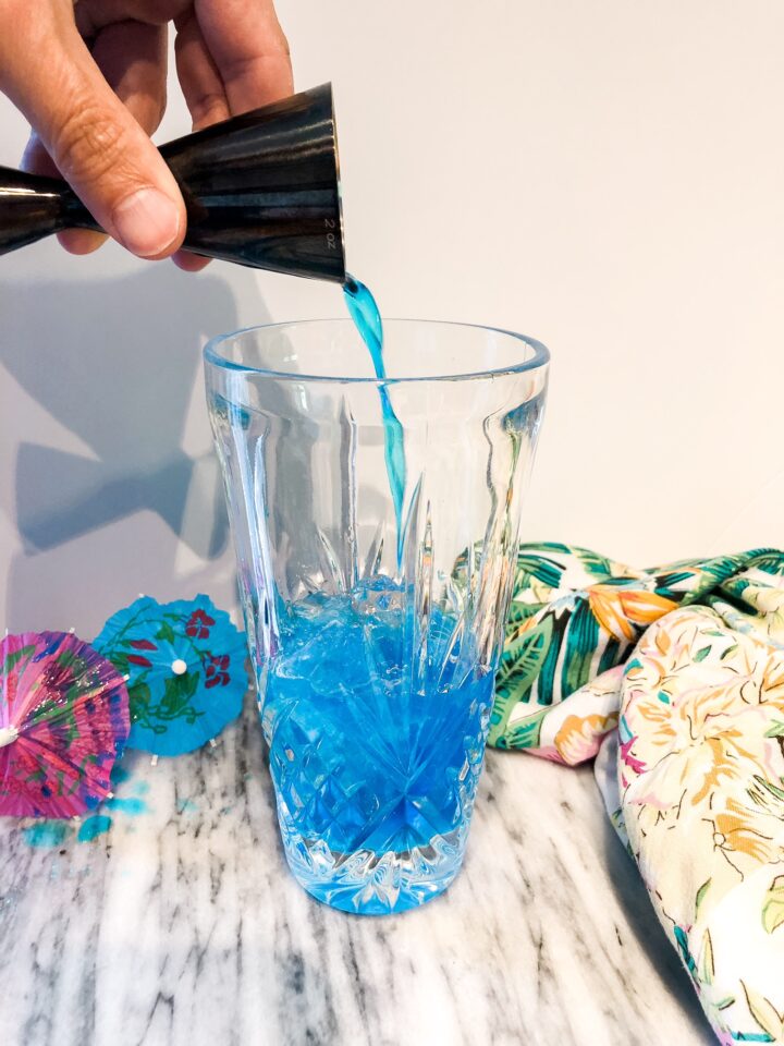 Malibu Rum And Blue Curacao Cocktail (Rainbow Dream)