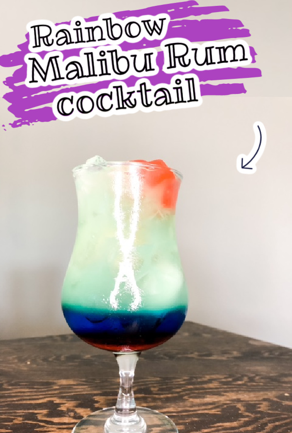 Malibu Rum And Blue Curacao Cocktail (Rainbow Dream)
