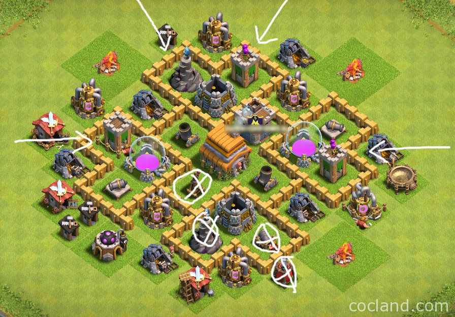 GiHoLo Attack Strategy for Town Hall 5/6 Clash of Clans Land
