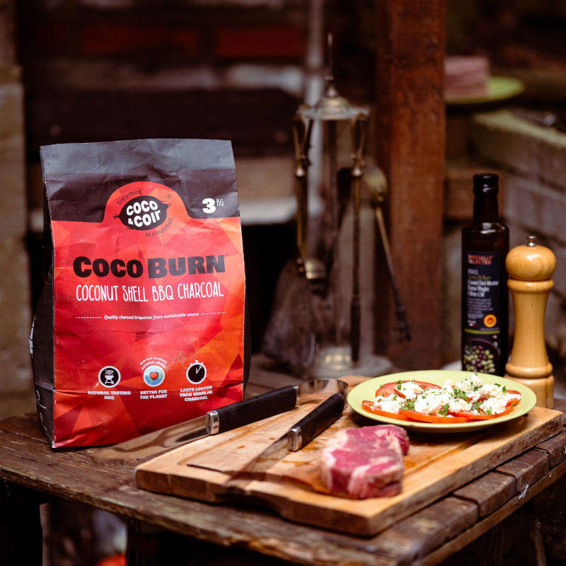 Coco Burn Coconut Shell BBQ Charcoal 3kg Coco & Coir
