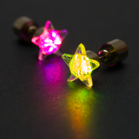 LED auskari "zvaigzne" (krāsaini)