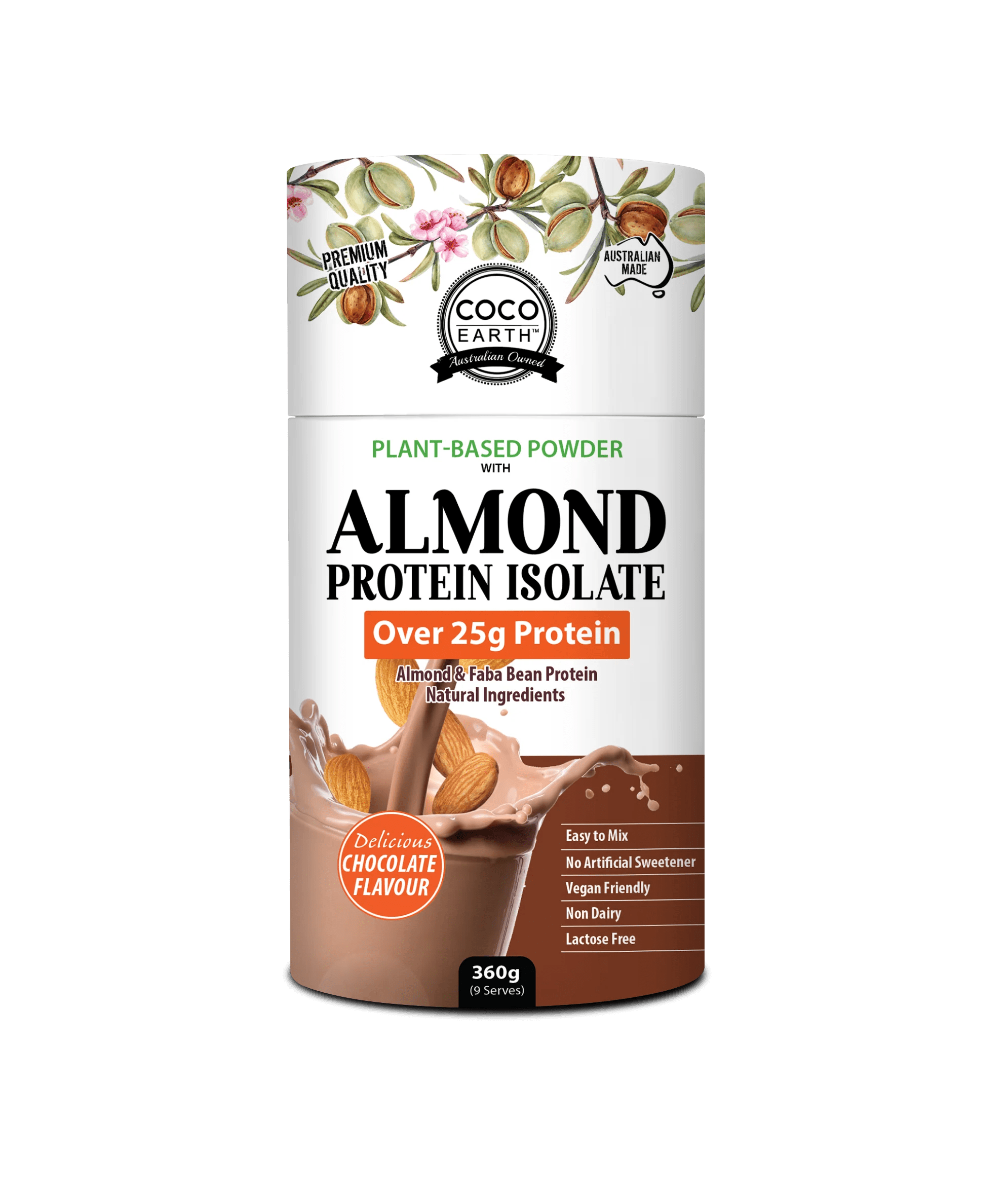 Almond Protein Isolate CHOCOLATE Flavour 360g 9 servings Value Pack