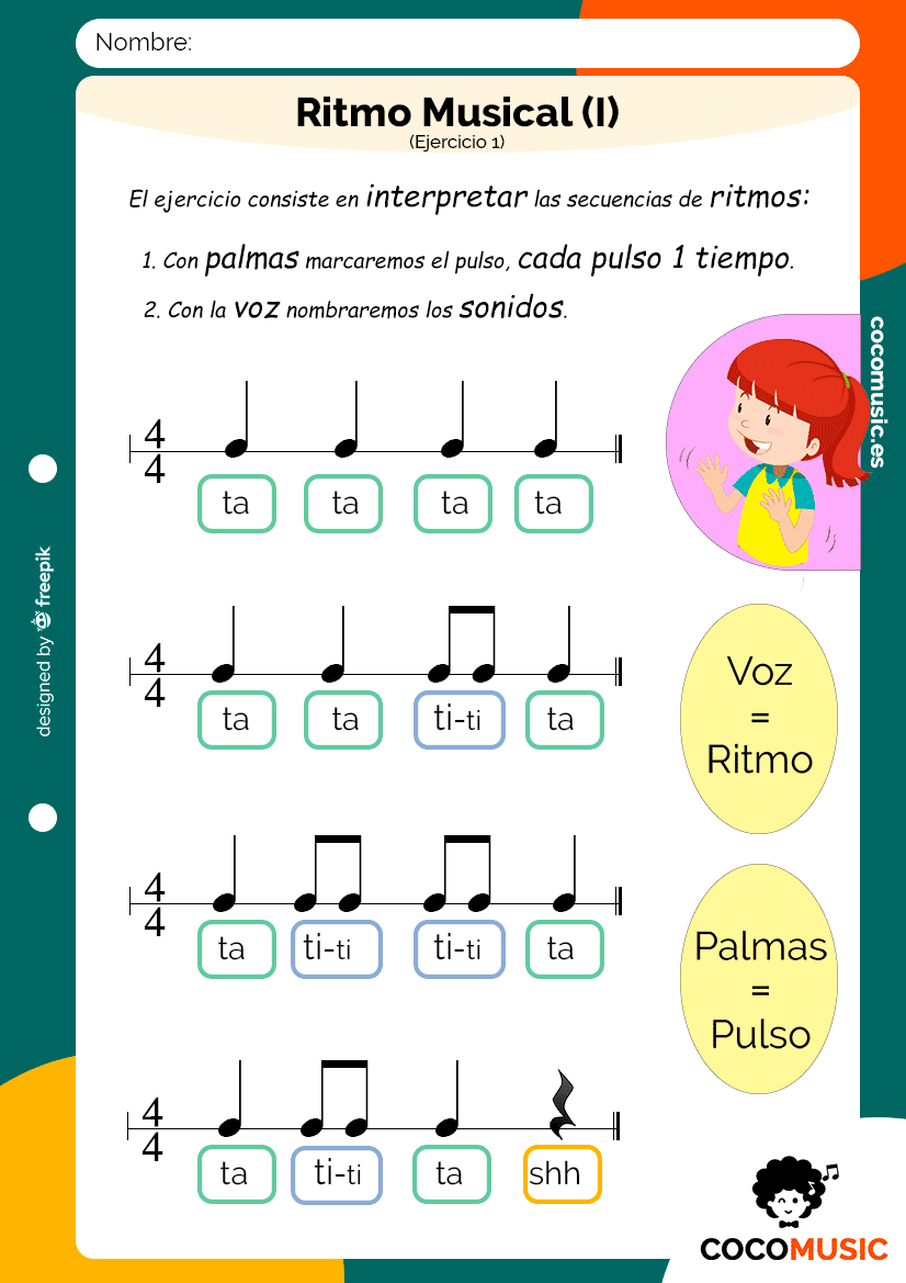 Ejercicio de Ritmo Musical【 Música para niños de Primaria