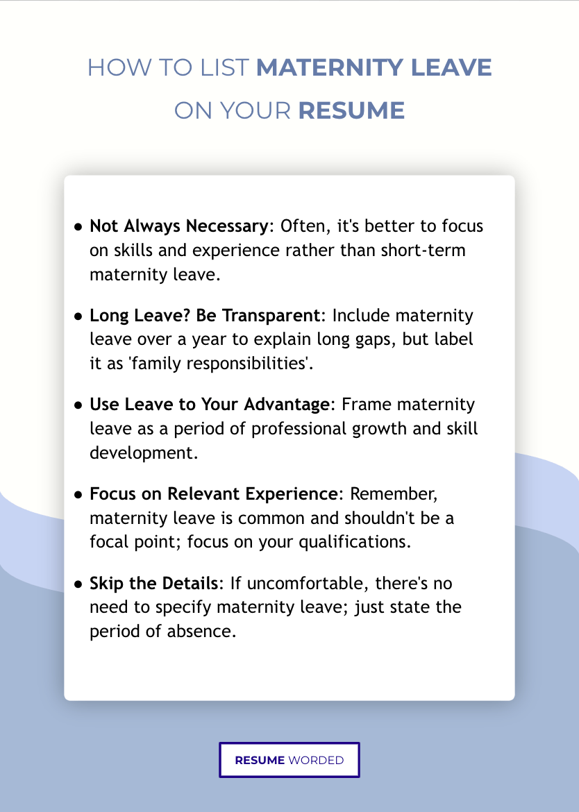 How (and When) to Mention Maternity Leave on Your Resume