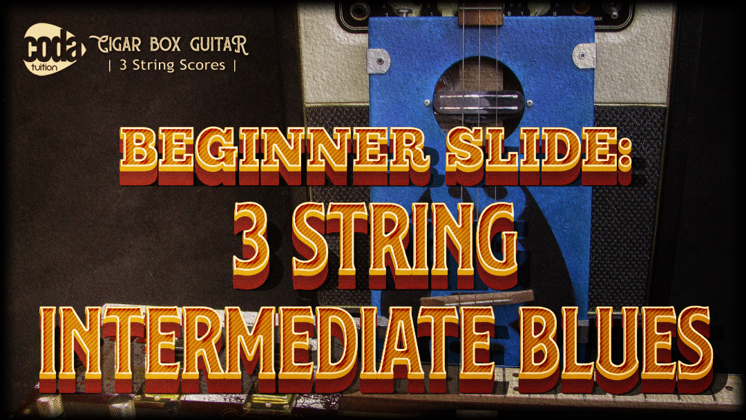 3 String Intermediate Slide Blues Cigar Box Guitar TAB Cigar Box