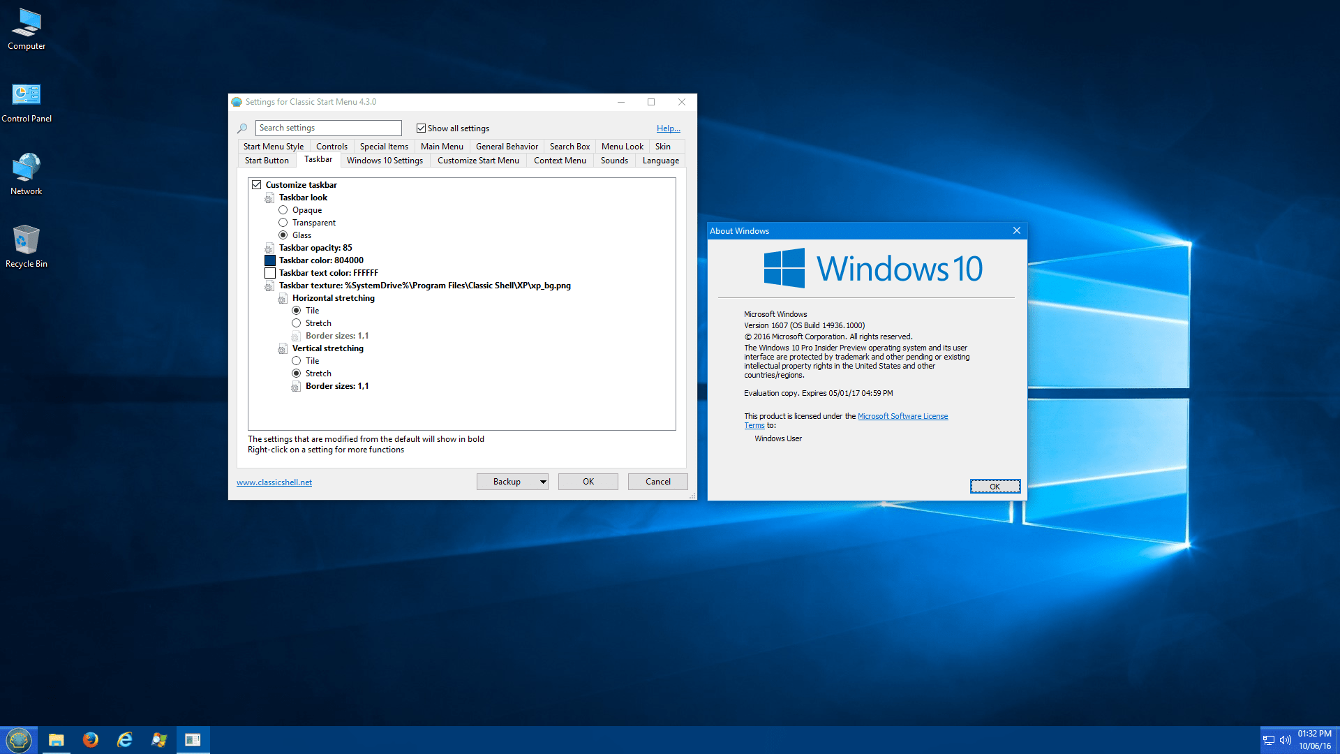 Windows XP Taskbar Classic Shell