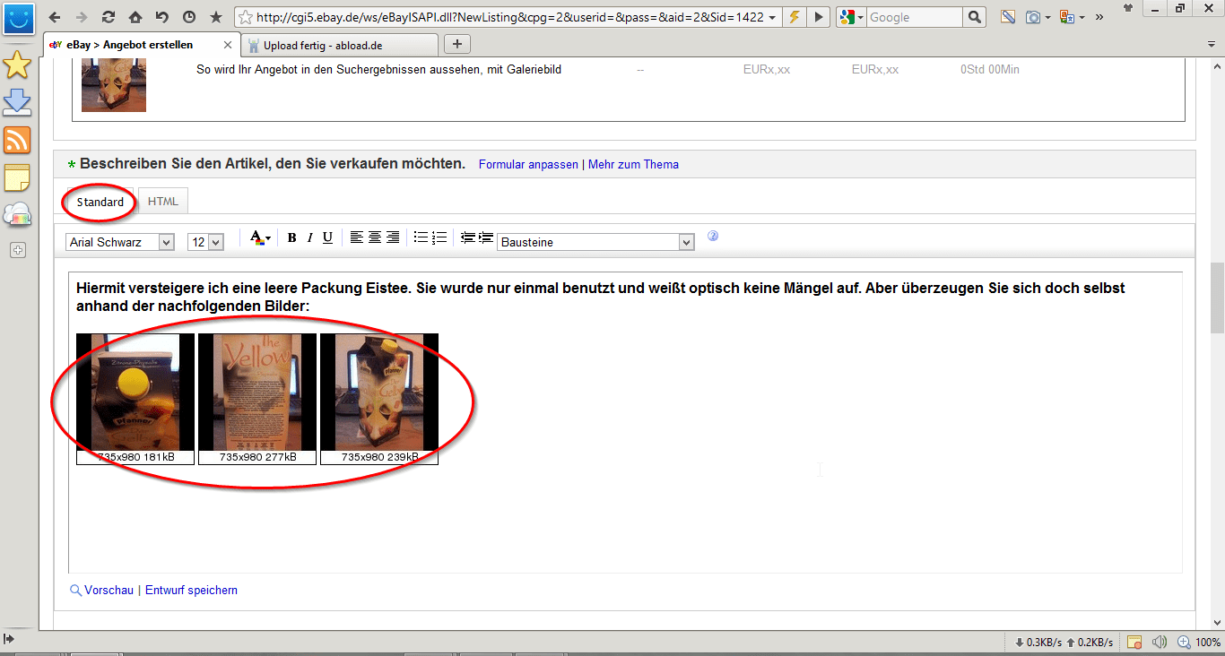 Kostenlos mehrere Bilder bei Ebay einstellen