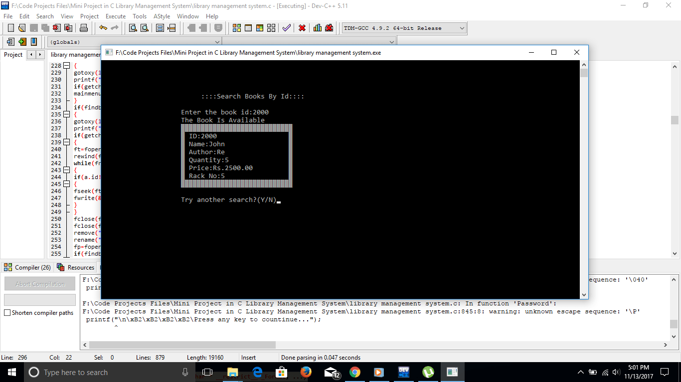 Library Management System In C Programming With Source Code Code