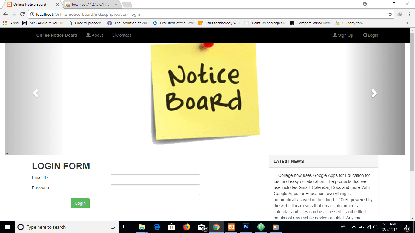 Online Notice Board Using PHP With Source Code Code Projects