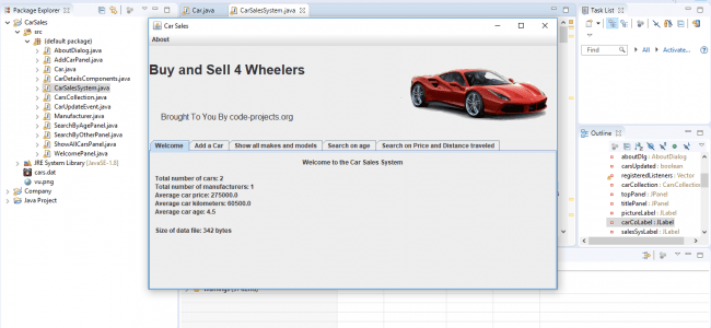 Car Sales System In JAVA With Source Code Source Code & Projects