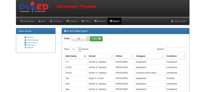 Equipment Inventory Management System In PHP With Source