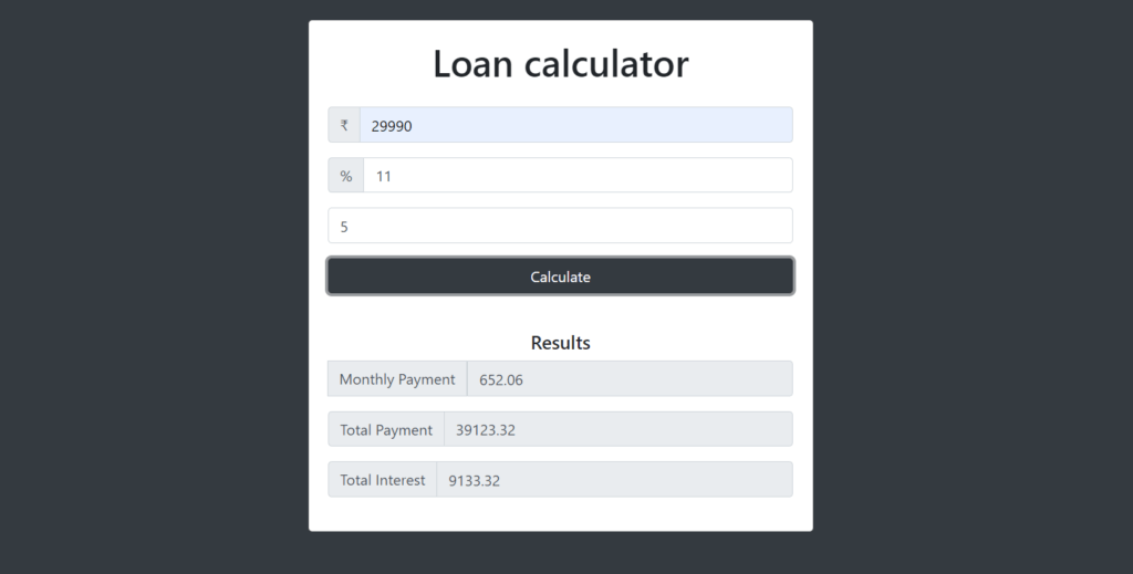 Loan Payment Calculator