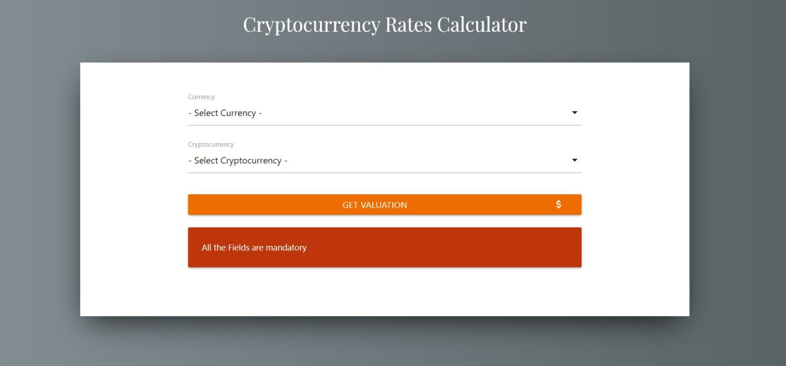 Cryptocurrency Converter In JavaScript With Source Code