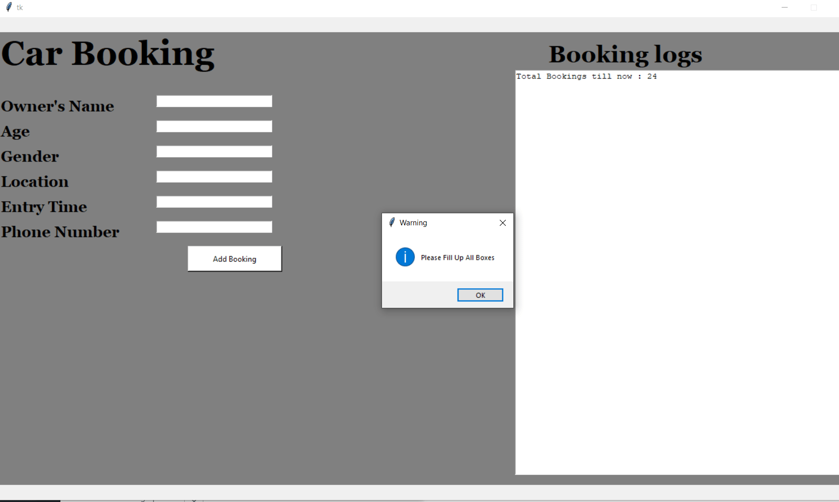 Car Booking System In Python With Source Code Source Code & Projects