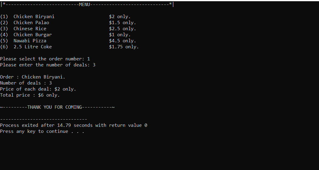 Creating a Menu in C++