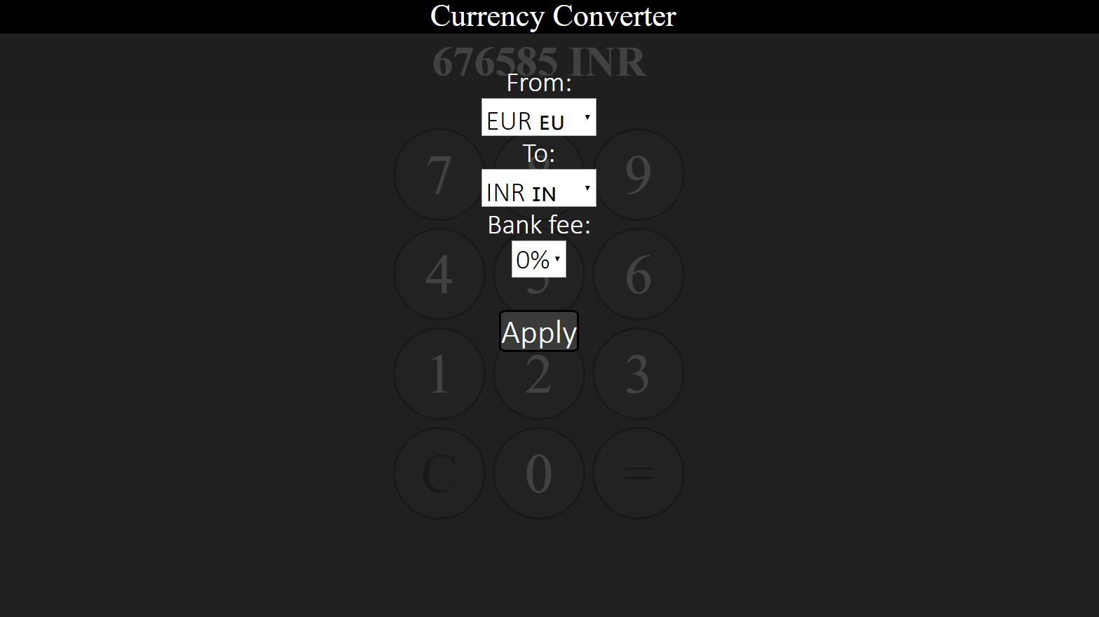 Currency Converter In JavaScript With Source Code Source Code Project