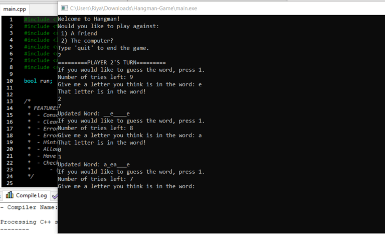 Hangman Game In C++ With Source Code Source Code & Projects