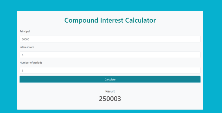 Compound Interest Calculator In JavaScript With Source Code Source