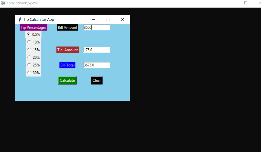 Tip Calculator In Python with Source Code Source Code & Projects